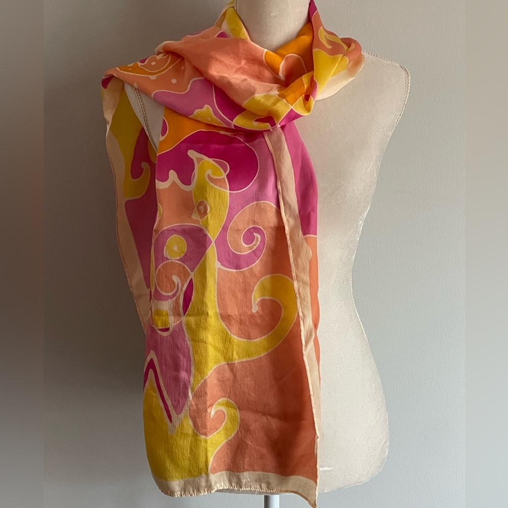 🧣 Goombay Bahamas Silk Scarf by Artist & Designer Rebecca Christin. NWT. 🧣